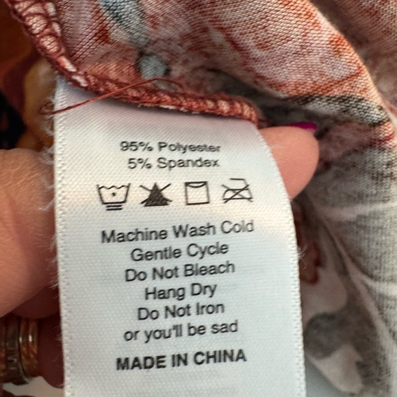 LuLaRoe Red and Black Long Sleeve Wrap Dress - Picture 7 of 7